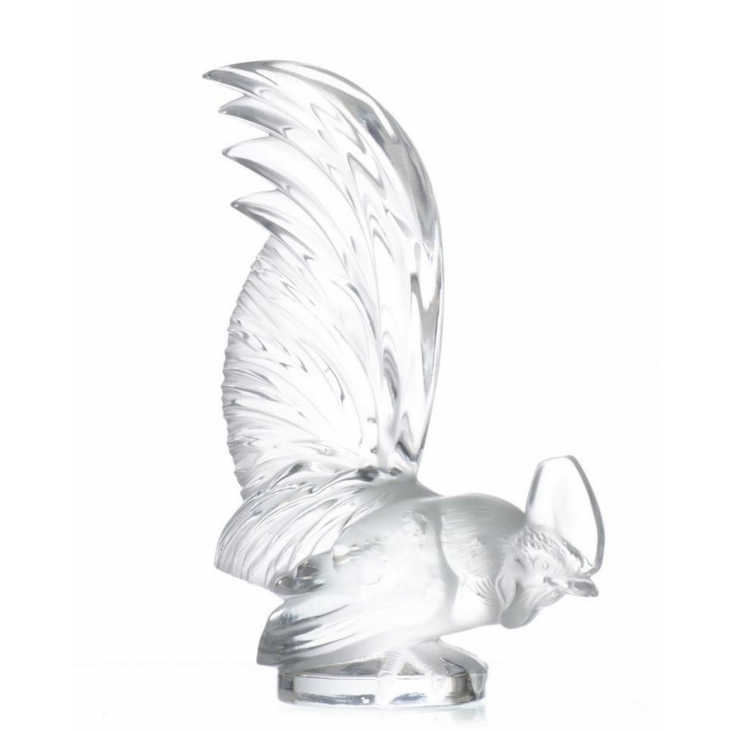 "Rooster" glass sculpture, signed LALIQUE