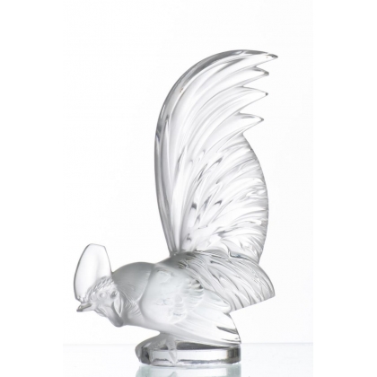 "Rooster" glass sculpture, signed LALIQUE