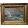 Tableau \"Vagues sur le Léman\", signé GILLIAND