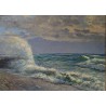 Tableau \"Vagues sur le Léman\", signé GILLIAND