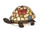 Lampe style Tiffany en forme de tortue, fleurs