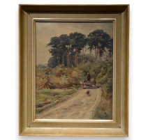 Aquarelle "Chemin" monogrammée