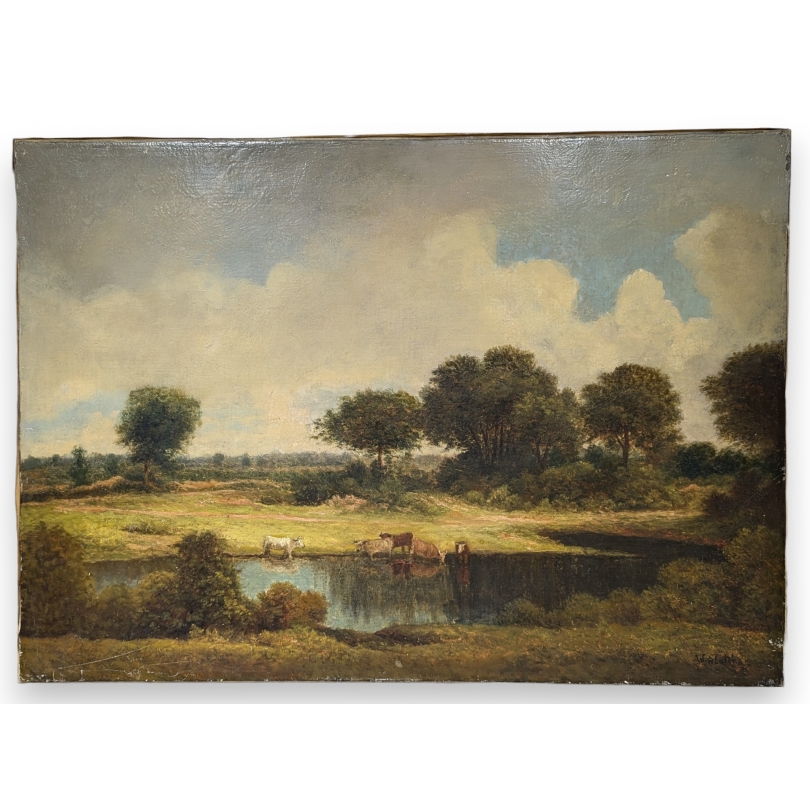 Tableau \"Paysage\" signé W. SLATER
