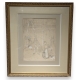 Dessin "Scène de rue" signé AUBÉ