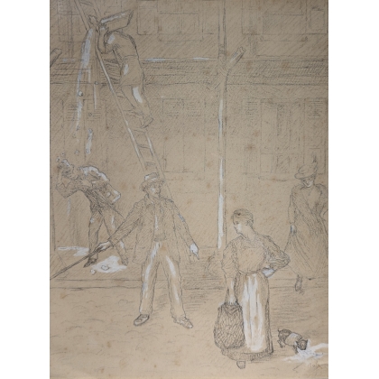 Drawing entitled ‘Street Scene’ by AUBÉ