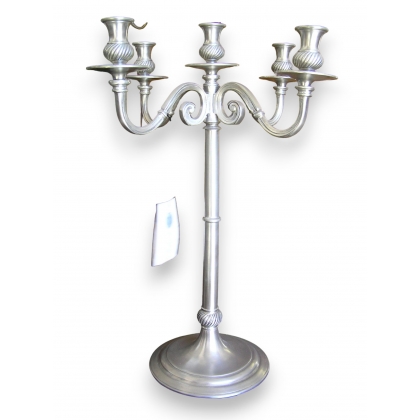 5-branch pewter candlestick from Moinat SA – Antiques and home décor