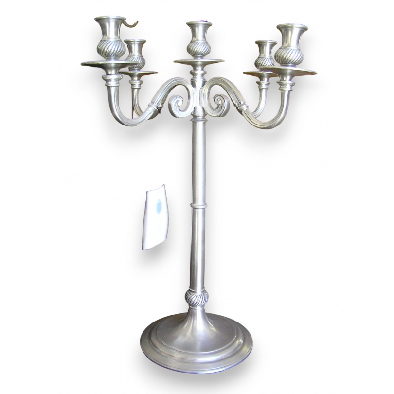 5-branch pewter candlestick from Moinat SA – Antiques and home décor