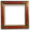 Cadre carré en bois rouge et or