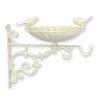 White cast-iron wall-mounted bird bath