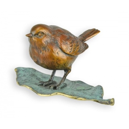 Bronze \"Moineau sur une feuille\"