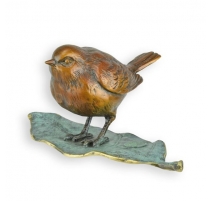 Bronze "Moineau sur une feuille"