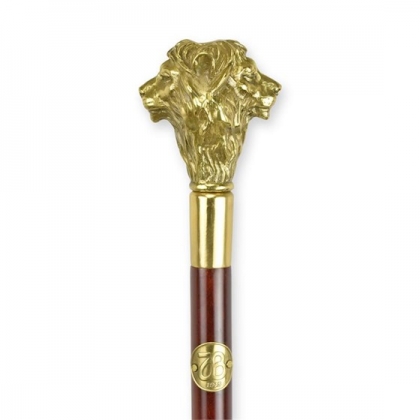 Walking stick with a bronze lion’s head knob