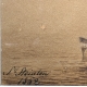 Dessin "La Tour de Peilz" signé STEINLEN 1852
