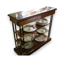Console in mahogany, blond, decor gun