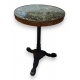 Table de bistro, plateau en bois et marbre
