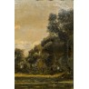 Tableau \"Aurée du bois\" signé E. PARIS