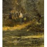 Tableau \"Aurée du bois\" signé E. PARIS
