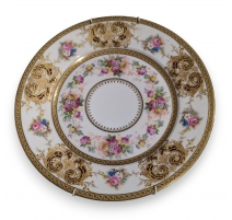 Assiette "Fleurs" en porcelaine de Limoges