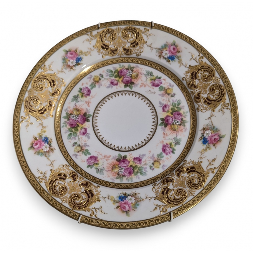 Assiette "Fleurs" en porcelaine de Limoges