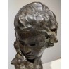 Buste \"Jeune fille\" en bronze signé GENNARELLI