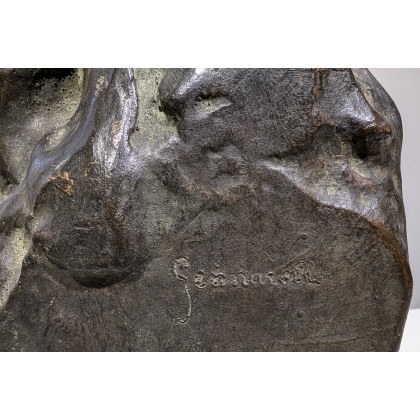 Buste \"Jeune fille\" en bronze signé GENNARELLI