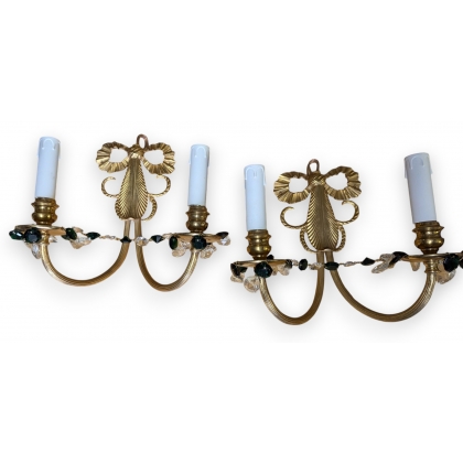 Pair of brass wall lights