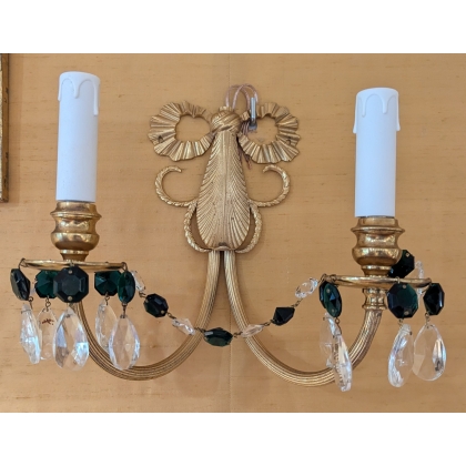 Pair of brass wall lights