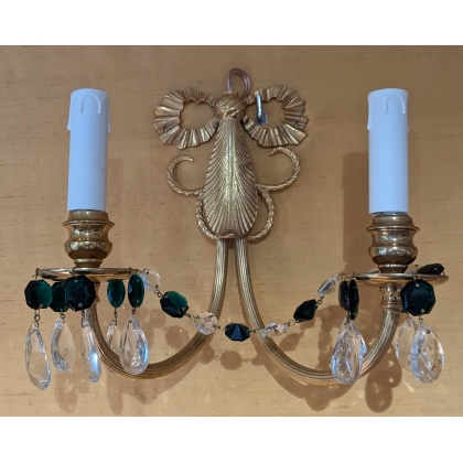 Pair of brass wall lights