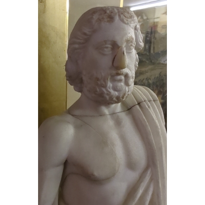  Statue en marbre blanc, tête d'époque sur  Moinat SA  - Antiquités décoration