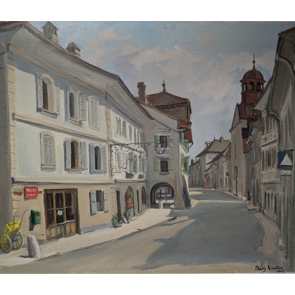 Tableau \"Coppet\" signé Benj. VAUTIER 1943