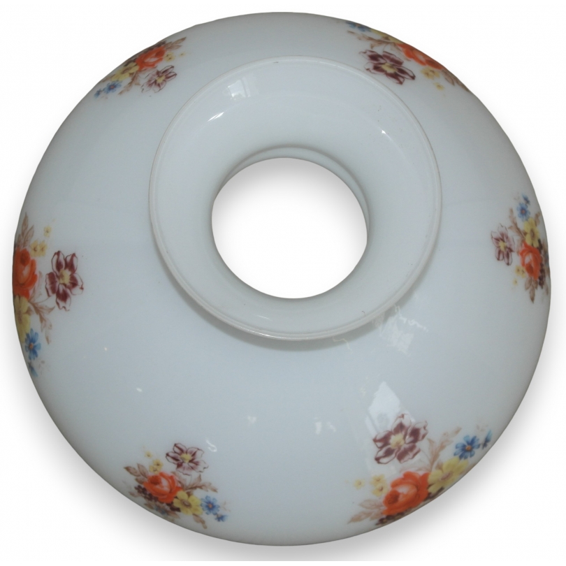Abat-jour en opaline blanche peinte