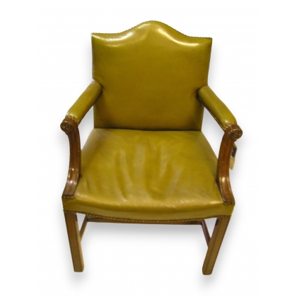 Fauteuil en acajou recouvert de cuir