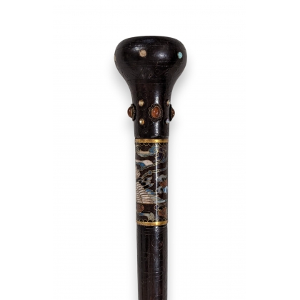 Chinese cloisonné walking stick