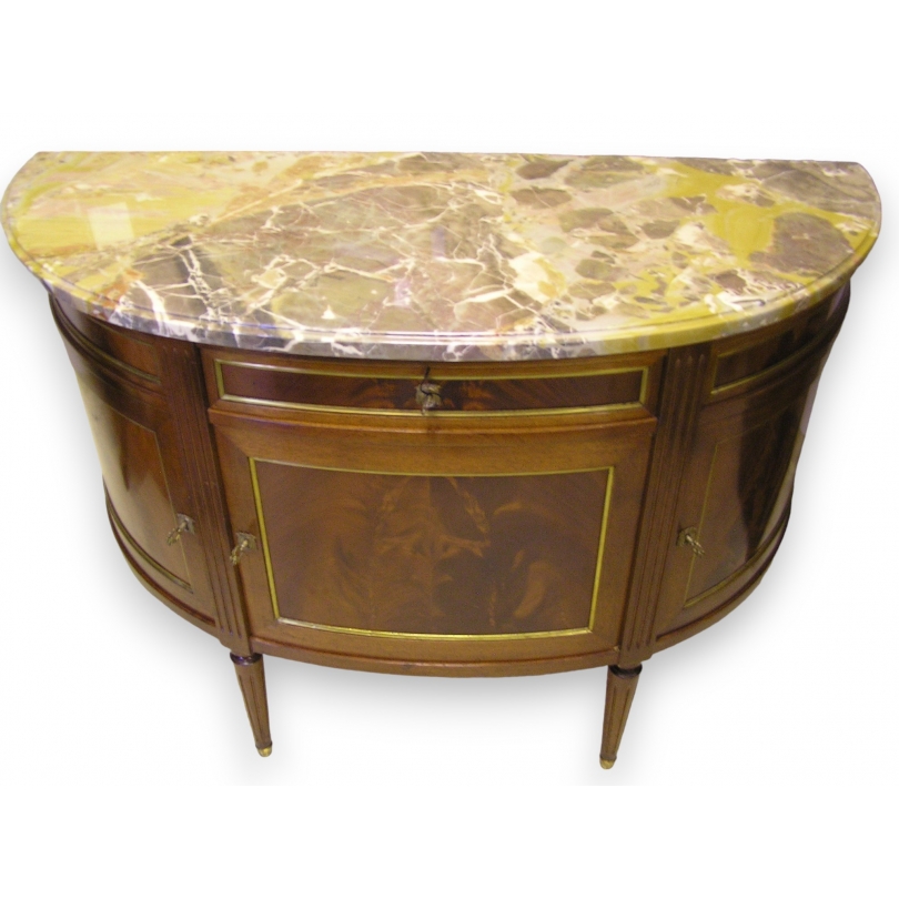  Buffet Louis XVI demi-lune en acajou sur  Moinat SA  - Antiquités décoration