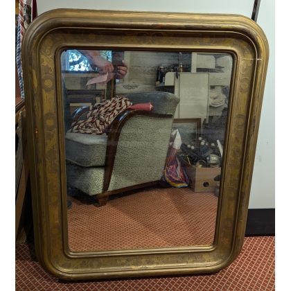 Miroir Louis-Philippe en bois doré