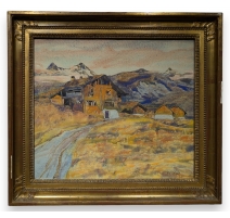 Gouache "Surrhein" signée Hugo FREY 1918