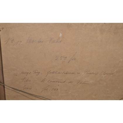 Gouache "Le couvent de Fahr" signée Hugo FREY 1917