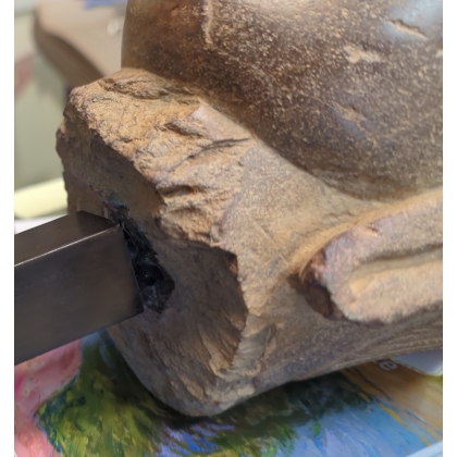Tête de Shiva en pierre sculptée