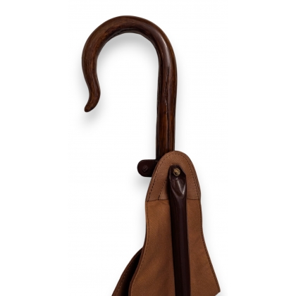 Metal hunting stick, with a wooden handle