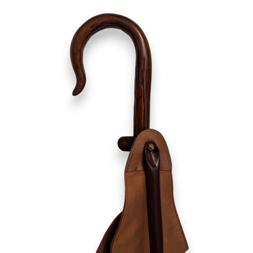 Metal hunting stick, with a wooden handle