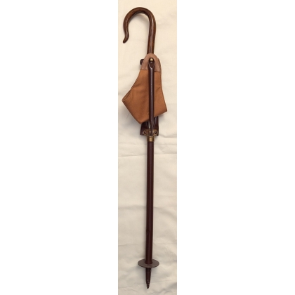 Metal hunting stick, with a wooden handle