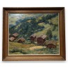 Tableau \"Grimentz\" signé J.A. MUSSLER
