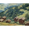 Tableau \"Grimentz\" signé J.A. MUSSLER