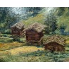 Tableau \"Grimentz\" signé J.A. MUSSLER