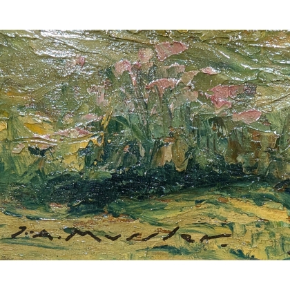 Tableau \"Grimentz\" signé J.A. MUSSLER