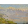 Tableau \"Vue du Lac\" signé A. PONCI
