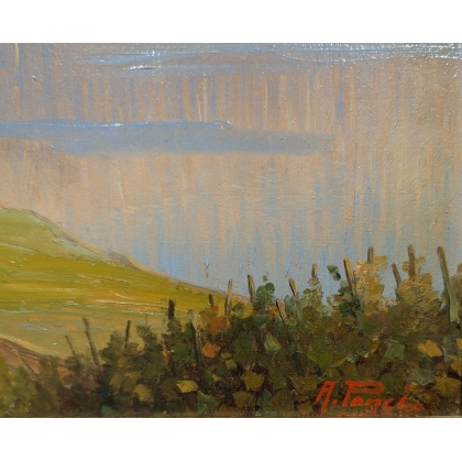 Tableau \"Vue du Lac\" signé A. PONCI