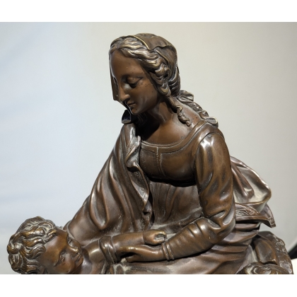Bronze \"La Vierge à l\'Enfant\" d\'après PRADIER