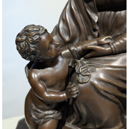 Bronze \"La Vierge à l\'Enfant\" d\'après PRADIER