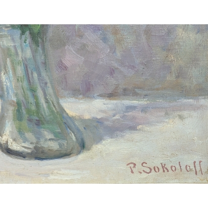 Tableau \"Bouquet de fleurs\" signé P. SOKOLOFF